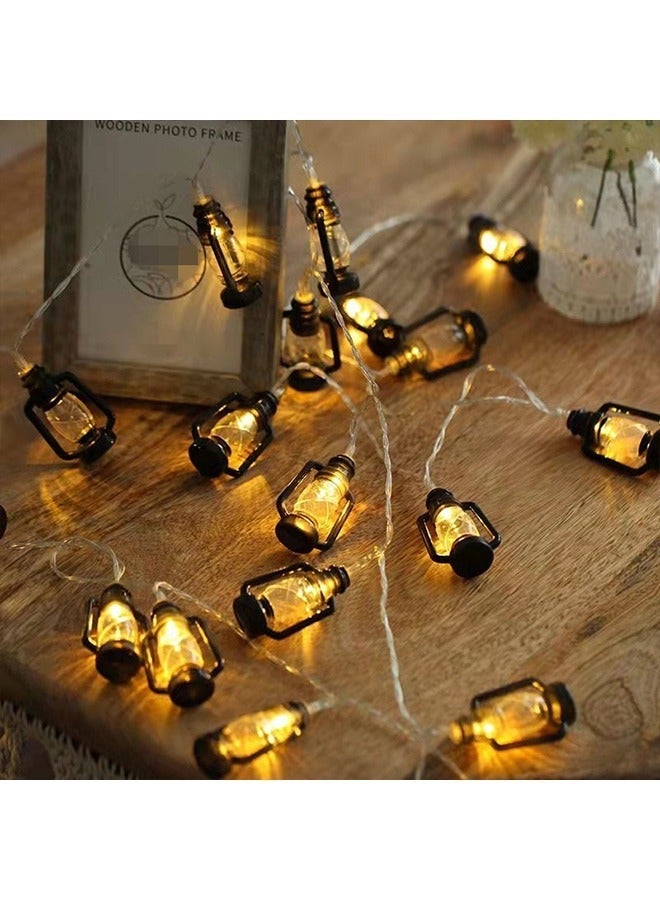 Yoawllty DIwali Lights, DIwali Decorations Lights, DIwali Decorations for Home Indoor Outdoor Patio Garden Party Decor(9.8Ft 20 Mini Kerosene Bottle Shape Lights) - Image 4