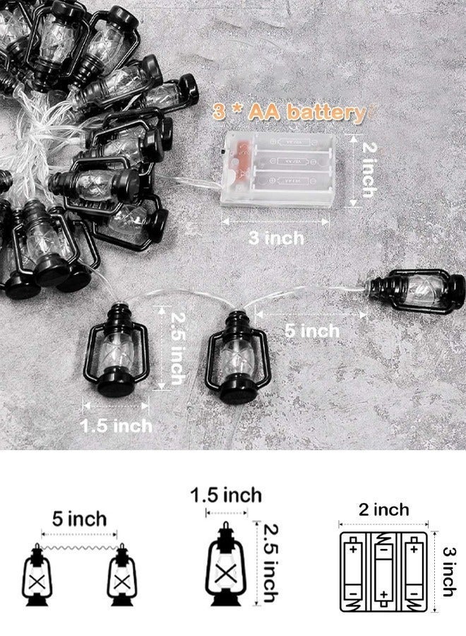 Yoawllty DIwali Lights, DIwali Decorations Lights, DIwali Decorations for Home Indoor Outdoor Patio Garden Party Decor(9.8Ft 20 Mini Kerosene Bottle Shape Lights) - Image 3