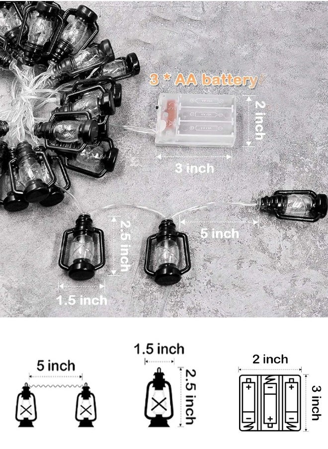 Yoawllty Ramadan Lights, Ramadan Decorations Lights, Ramadan Decorations for Home Indoor Outdoor Patio Garden Party Decor(9.8Ft 20 Mini Kerosene Bottle Shape Lights)  - Image 2