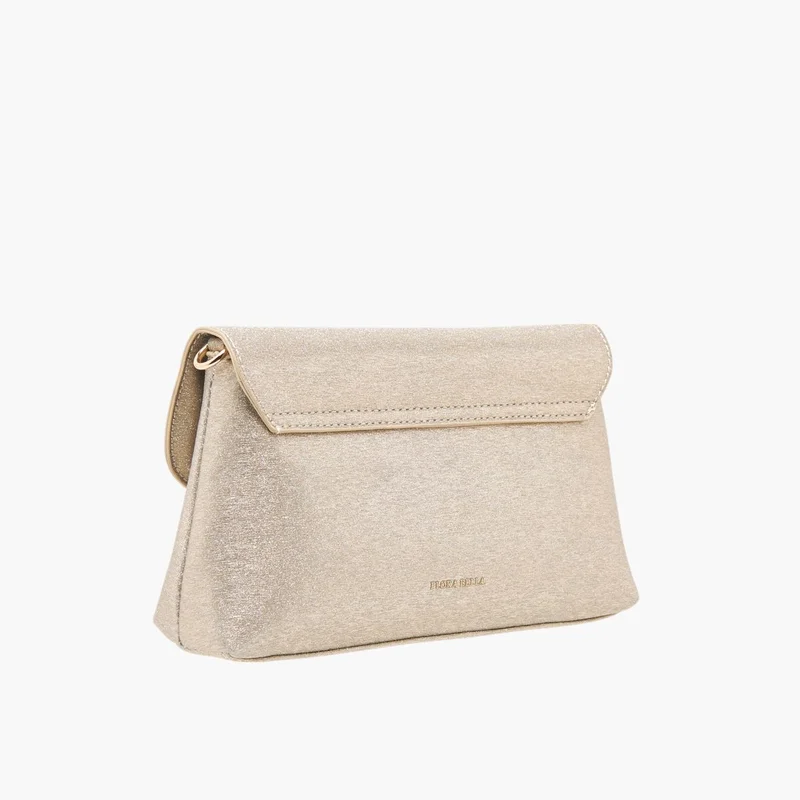 Flora Bella By Shoexpress Women's Textured Crossbody Bag with Detachable Strap and Flap Closure Ramadan Collection