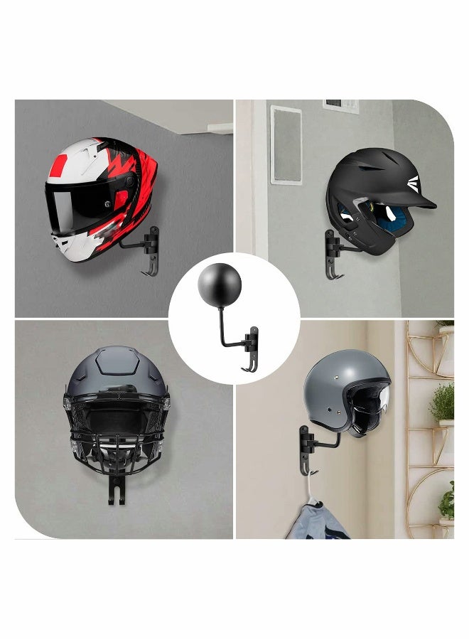 Helmet Holder, Helmet Holder for Bike 180 Degree Rotation Helmet Rack Motorcycle with 2 Hooks Helmet Hanger - Image 5