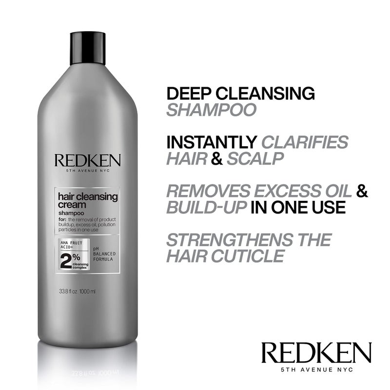Redken Detox Hair Cleansing Cream Clarifying Shampoo For All Hair Types - Removes Buildup and Strengthens Hair Cuticle, 33.8 Fl Oz - Image 3