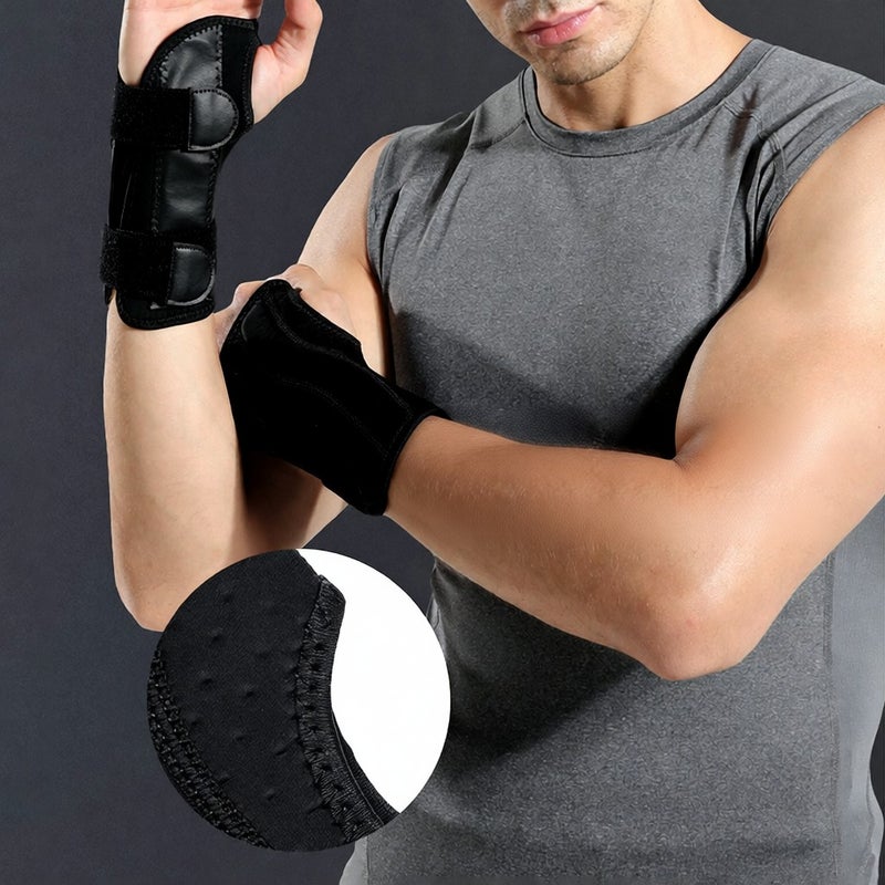 Wrist Brace with Dual Splint Support for Sports Weightlifting Barbell Carpal Tunnel Pain Relieve - Image 3