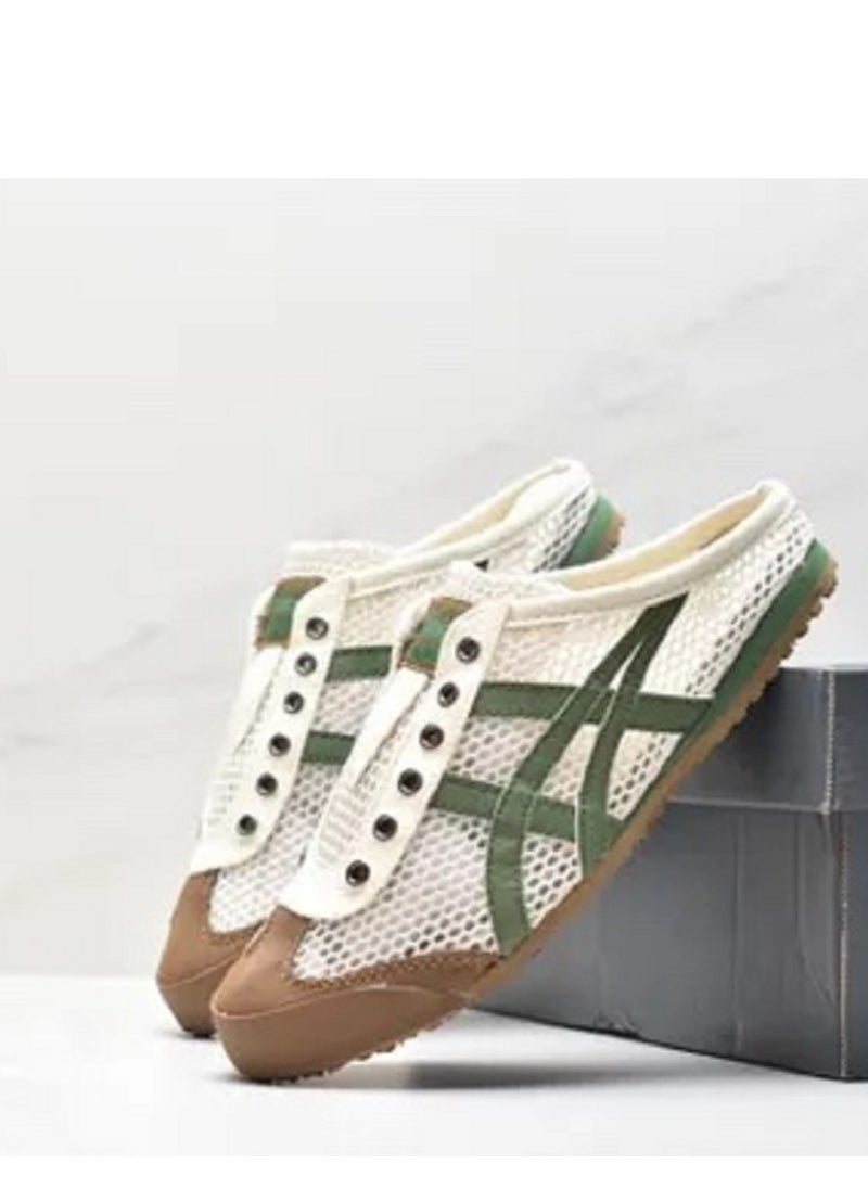 Onitsuka Tiger Men and Women Mexico66 Sabot - Slip On Cool Summer Casual Sandals Athlesiure/Colorblock Sneakers Brown/Green  - Image 3