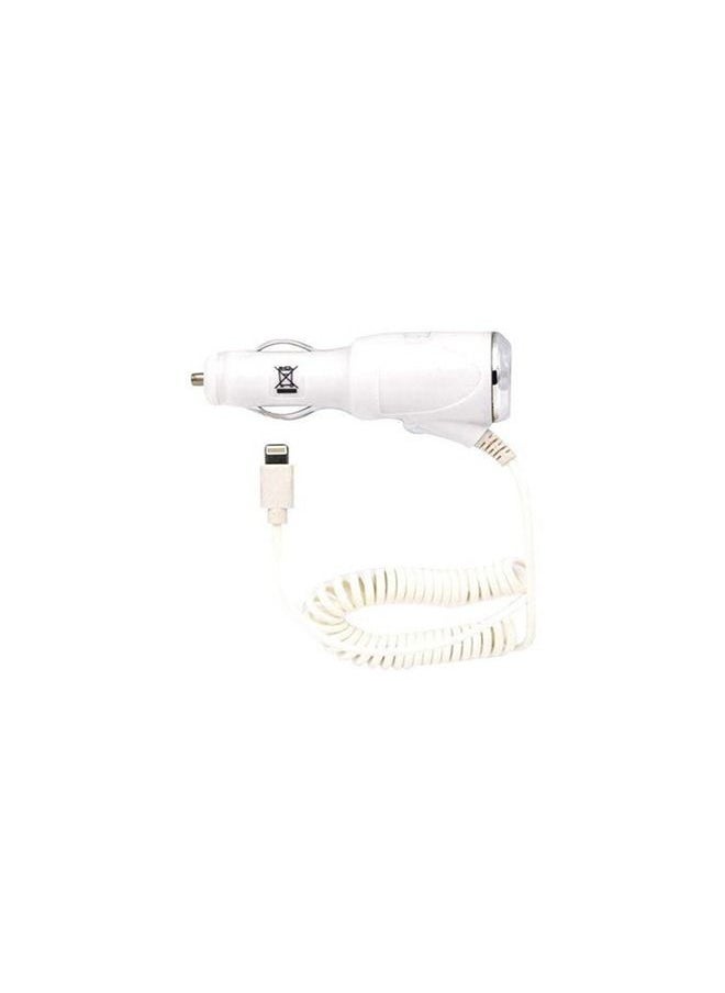 MATRIX USB Car Charger For iPhone 5/6/7/iOS Devices White  - Image 1