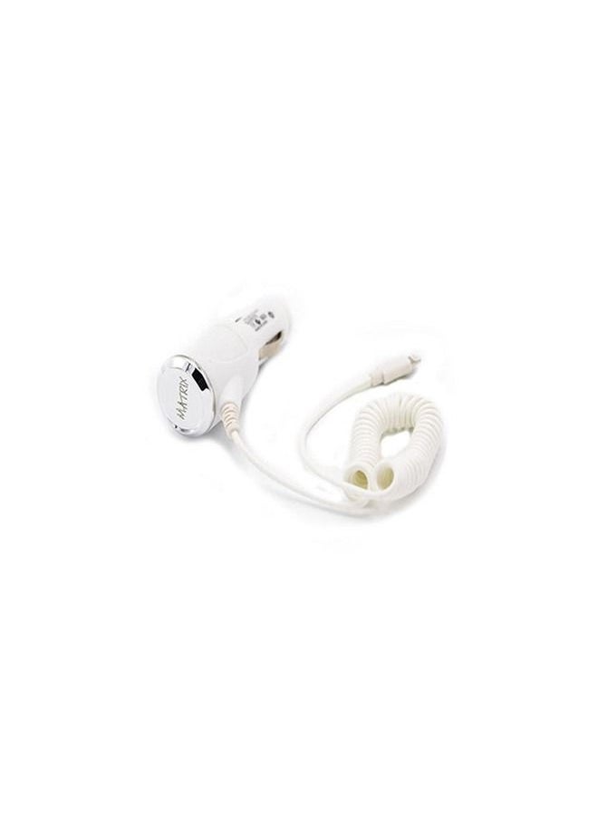 MATRIX USB Car Charger For iPhone 5/6/7/iOS Devices White  - Image 2