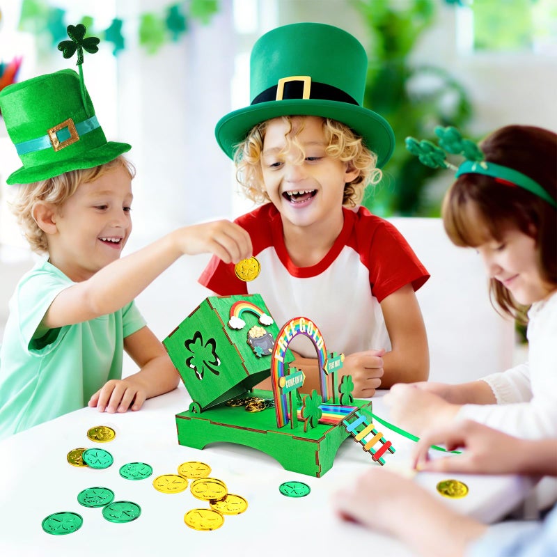 Phoncoo St Patrick's Day Leprechaun Trap Kit for Kids, St Patrick's Day Wood DIY Crafts Kit to Catch A Leprechaun, St Patrick's Day Party Decorations Leprechaun Trap Toys Gifts for Kid Friends - Image 4