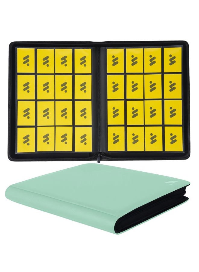 MORABTO Premium 1000+ Pockets Card Binder,16 Pockets Trading Card Binder Ringless Side Loading Trading Card Album Folder for TCG - Light Green - Image 1