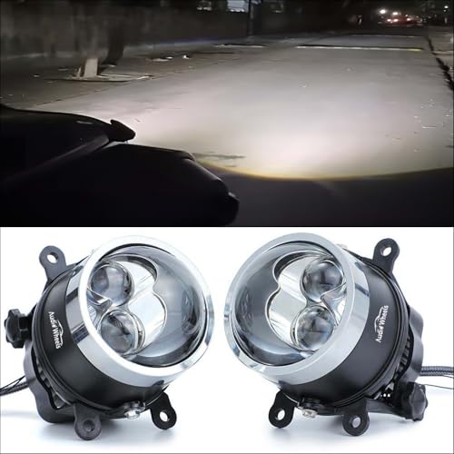Audio Wheels 3" Universal LED Projector Projector Fog Lamp - 120W Dual-Beam | White-6000K | 15,000LM | Blue Film Lens | 12V/24V Car Driving Light for Vehicle Modification - Image 3