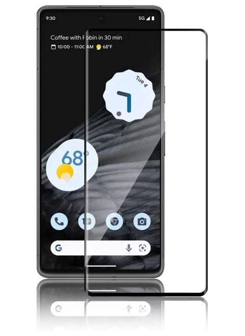 9H Hardness 9D Curved Edge Tempered Glass Screen Protector for Pixel 7 Pro 5G Black