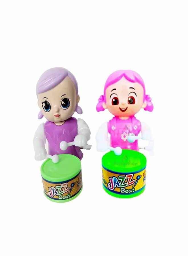 ROSEFAIR Cute Drummer Toy with Drumming and Dancing Action for Kids Baby Rattle Toys Set Toddler Kids Key-Operated Toys Kids (PINK-BABY-PAC02) - Image 1