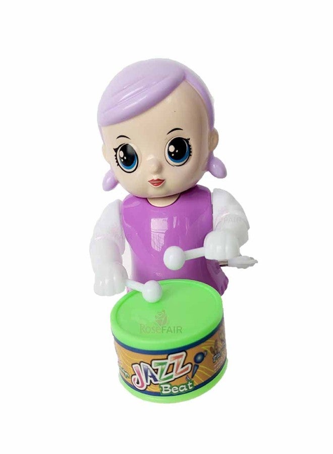 ROSEFAIR Cute Drummer Toy with Drumming and Dancing Action for Kids Baby Rattle Toys Set Toddler Kids Key-Operated Toys Kids (PINK-BABY-PAC02) - Image 2