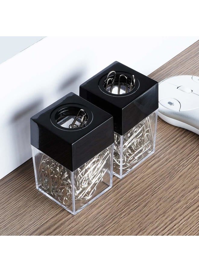grwanpen R&S 2 Magnetic Paper Clip Dispenser Boxes with 100 Metal Paper Clips Each,Black - Image 2