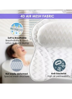 Besititli Bath Pillow Luxury Bathtub Pillow, Besititli Ergonomic Bath Pillows for Tub Neck and Back Support, Bath Tub Pillow Rest 4D Air Mesh Breathable Bath Accessories for Women & Men  - Image 3