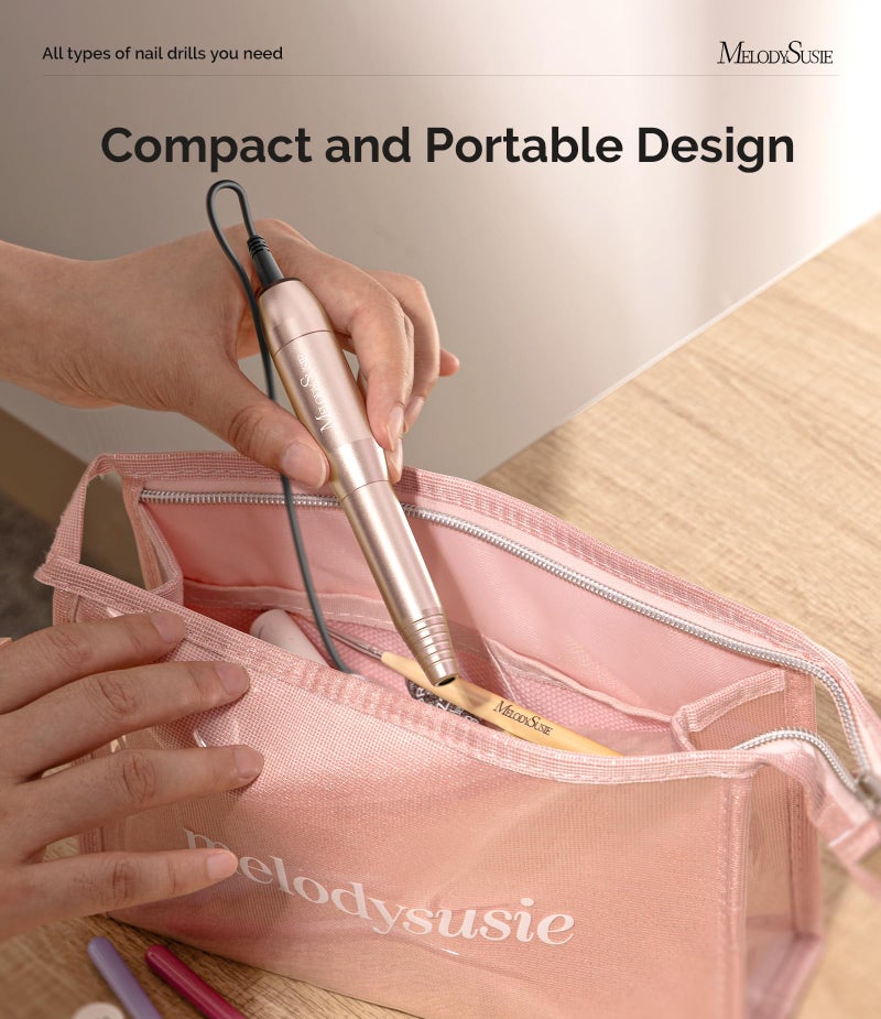 MelodySusie Pen-Shaped Portable USB Nail Drill, PC120I 20000RPM Electric Nail File with Compact Design for All Nail Care, Manicure Polishing, Shaping & Gel Removal at Home for Beginners - Image 3