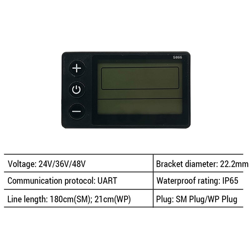 شاشة LCD بسواقة SM 24 فولت / 36 فولت / 48 فولت للدراجة الكهربائية والدراجة الهوائية الكهربائية - Image 4