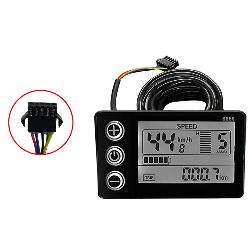 شاشة LCD بسواقة SM 24 فولت / 36 فولت / 48 فولت للدراجة الكهربائية والدراجة الهوائية الكهربائية - Image 1