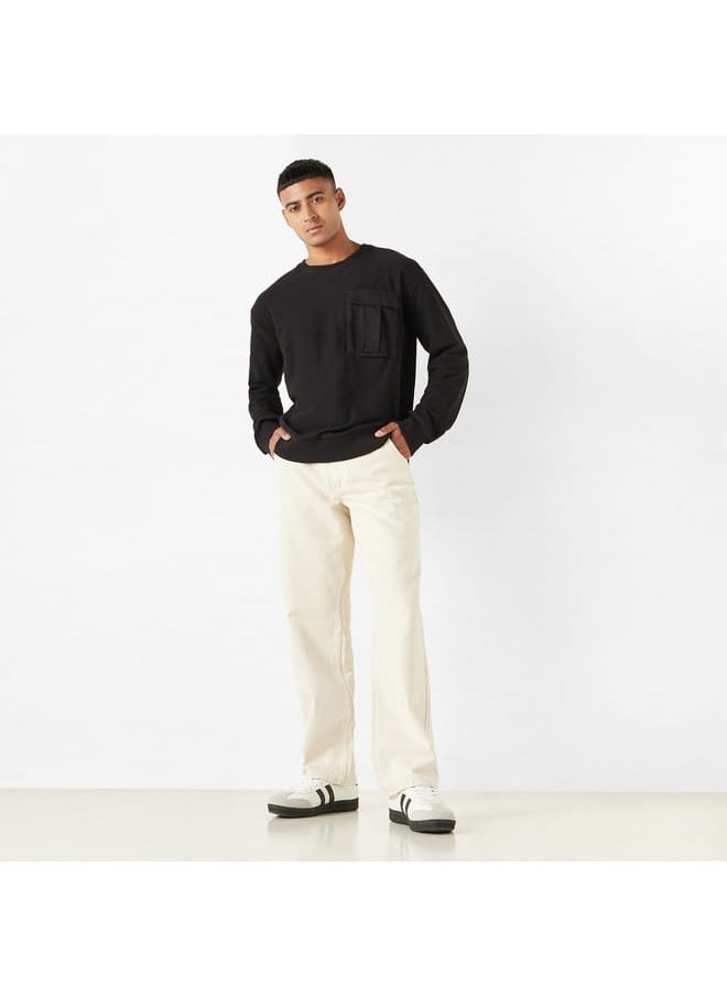 Lee Cooper - Lee Cooper Textured Sweatshirt with Chest Pocket and Long Sleeves - Image 1