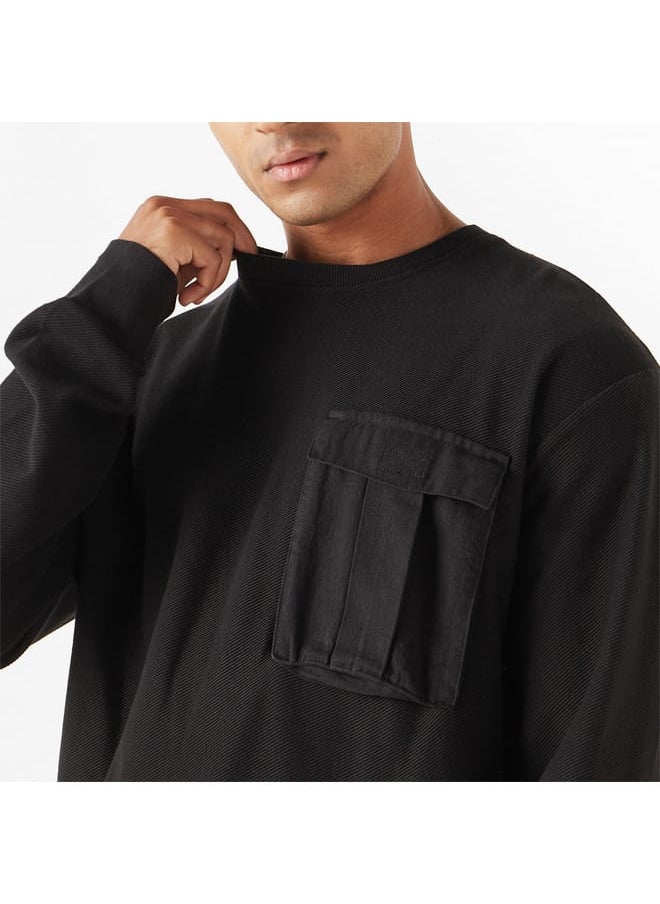 Lee Cooper - Lee Cooper Textured Sweatshirt with Chest Pocket and Long Sleeves - Image 1