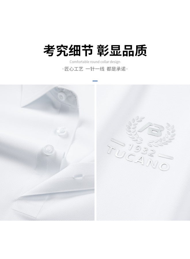 Tucano men's Solid Color Business Casual Polo Shirt With Breathable Short Sleeves - Image 5