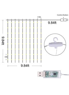 Generic 300 LED Copper Wire Curtain Lights 8 Modes DIY Pattern Flexible String Lights with Remote Window and Wall Decorations for Garden Room Party  - Image 5