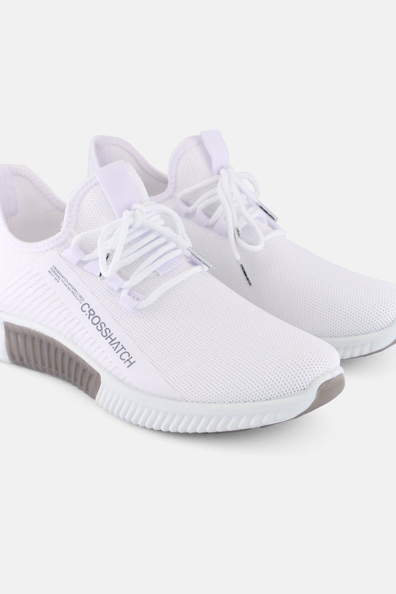 CROSSHATCH أحذية تدريب للرجال من نيمبوس، مزودة بأربطة، بيضاء - Image 3
