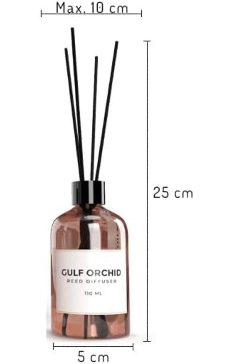 Gulf Orchid Coffee Latte Reed Diffuser Aromatherapy Air Freshener Fragrance - Perfect for Home, Livingroom, Bedroom, Toilet, Closet & Office - 110ml - Image 5