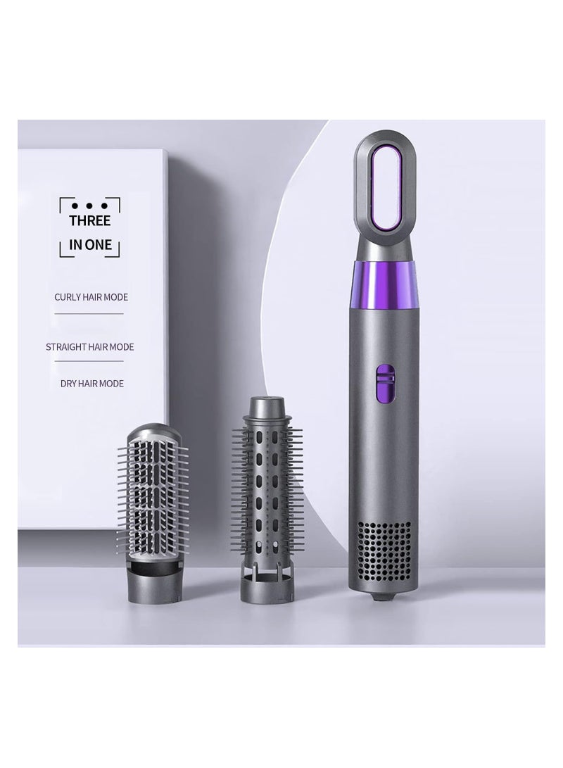 general 3 in 1 Hair Dryer Brush and Volumizer, Detachable Hair Dryer Styler, One-Step Hot Air Brush for Straightening Curling Drying Combing Scalp Massage Styling (Hair Dryer Brush, SILVER) - Image 3