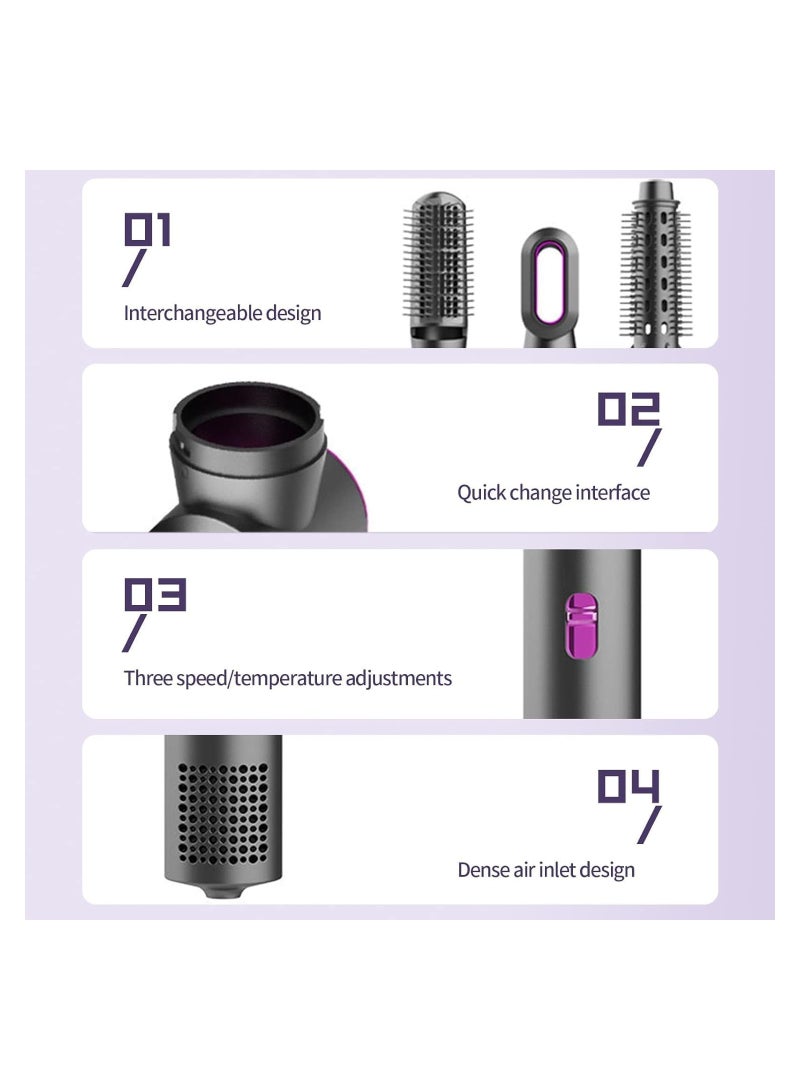 general 3 in 1 Hair Dryer Brush and Volumizer, Detachable Hair Dryer Styler, One-Step Hot Air Brush for Straightening Curling Drying Combing Scalp Massage Styling (Hair Dryer Brush, SILVER) - Image 4