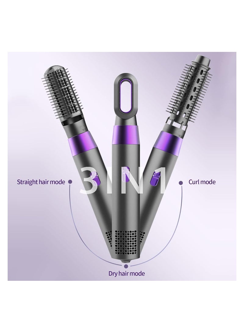 general 3 in 1 Hair Dryer Brush and Volumizer, Detachable Hair Dryer Styler, One-Step Hot Air Brush for Straightening Curling Drying Combing Scalp Massage Styling (Hair Dryer Brush, SILVER) - Image 2