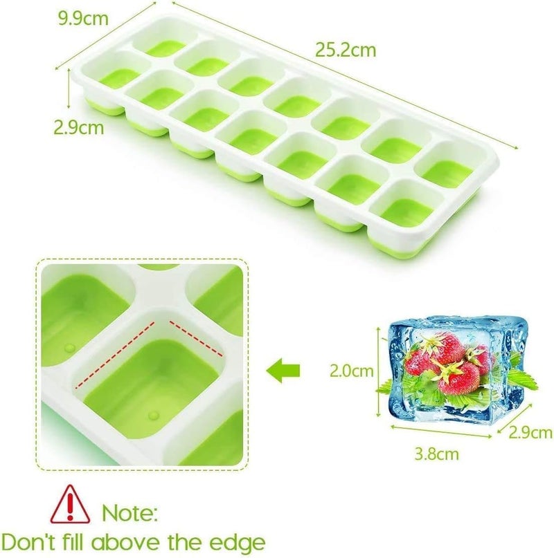 ZELKEY 4 PCS Pop Up Ice Cube Trays for Freezer with Lid with Easy Release Flexible Silicone Bottom Stackable 100 Bpa Free Food Grade for Freezer Cocktail Color May Vary Pack of 4 - Image 5
