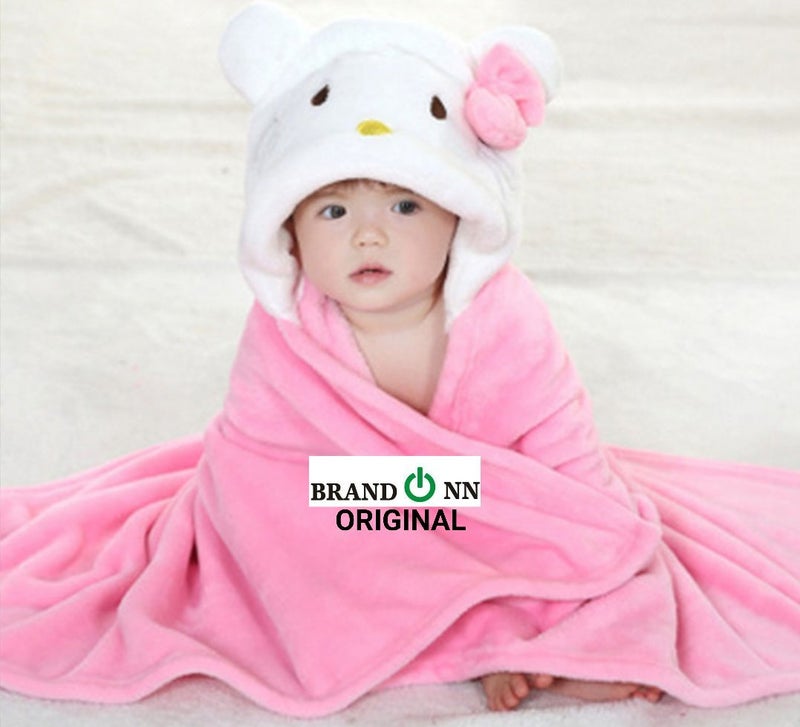 BRANDONN New Born Baby Blankets Combo Pack of Wrapper Cum Sleeping Bag with Baby Bath Towel Pack of 2 - Image 3