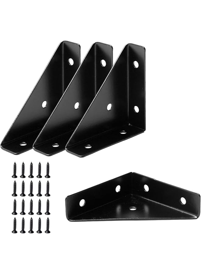 The Bros 4 Pcs Corner Shelf Bracket for Cabinet,Metal Shelf Support Brackets 66mm X 66mm Wall Bracket  - Image 1