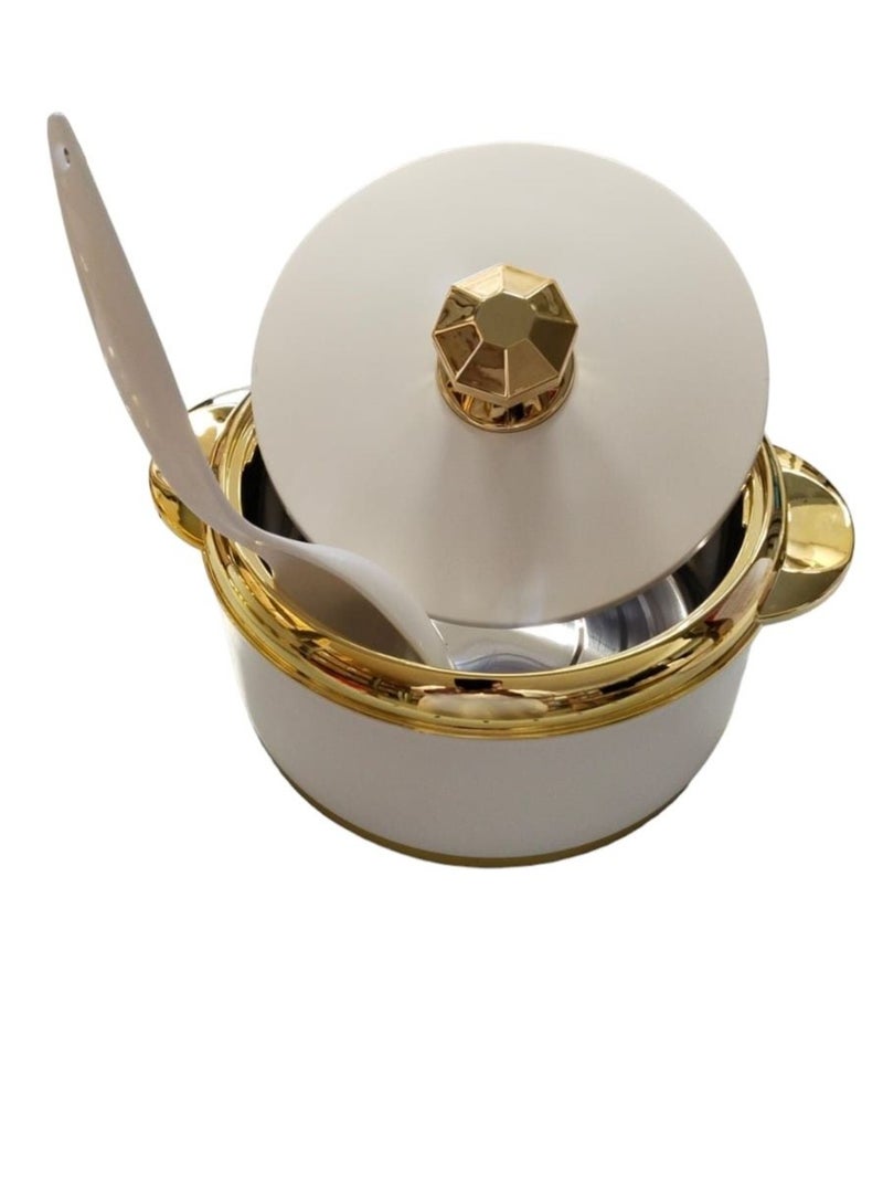 TRIUMPH Set of 3 Inner Stainless Steel Hotpot (1500 ml, 2000 ml, 2500 ml) Light White/Gold - Image 2
