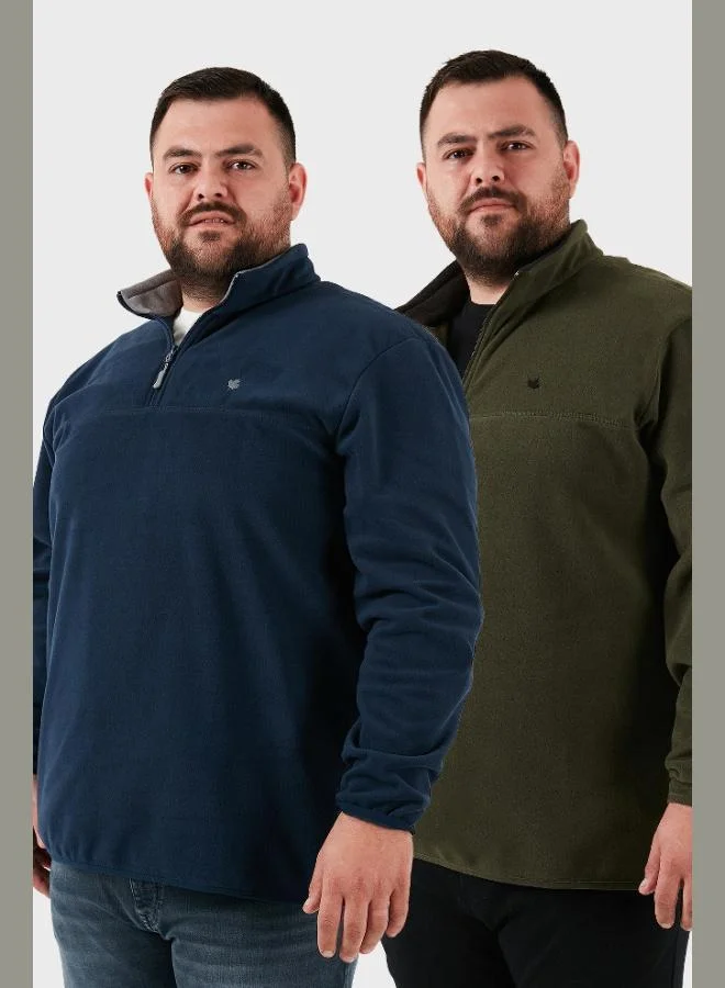 Buratti Buratti Regular Fit Anti-Pilling Plus Size Brushed Cold-Resistant 2-Pack Men's Fleece POLAR 5906001BS2