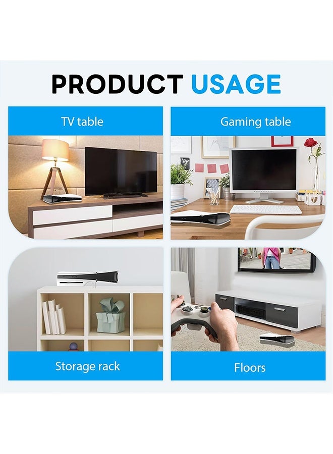 2 جهاز كمبيوتر شخصي قوس وحدة التحكم الأفقي الوقوف لـ PS5 Slim ، حامل قوس تبريد دائم ، حامل قوس وضع أفقي شفاف ، سهل التركيب ، متوافق مع PS5 Slim Disc Edition - Image 4