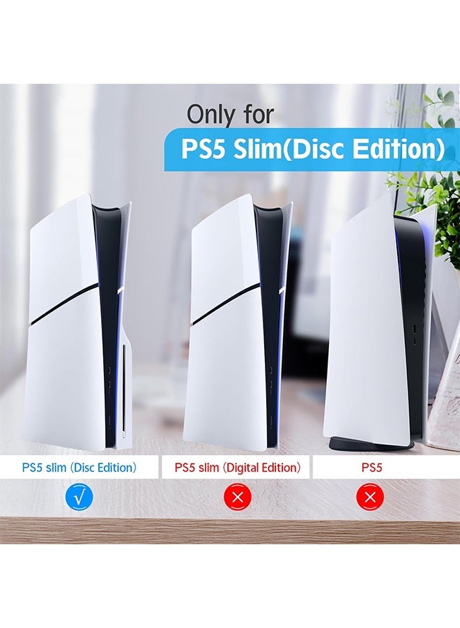 2 جهاز كمبيوتر شخصي قوس وحدة التحكم الأفقي الوقوف لـ PS5 Slim ، حامل قوس تبريد دائم ، حامل قوس وضع أفقي شفاف ، سهل التركيب ، متوافق مع PS5 Slim Disc Edition - Image 2