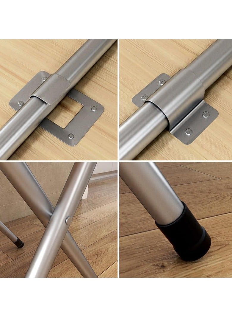 VUCATIN طاولة قابلة للطي، طاولة تخييم قابلة للطي، طاولة نزهة في الهواء الطلق، طاولة عشاء قابلة للطي مع سطح خشبي وإطار معدني للتخييم، اللعبة، الحفلات، المنزل، الفناء الخلفي، الشواء 60*60*72 سم (بني) - Image 4