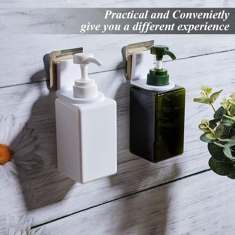 EARTHCONE EARTHCONE 2Pcs Hand Wash Sanitizer Bottle Rack Hook Self Adhesive Wall Mounted Shampoo Holder Hook Shower Gel Bottle Rack Hanger Liquid Soap Shower Holder for Kitchen Bathroom with Sticker - Image 5