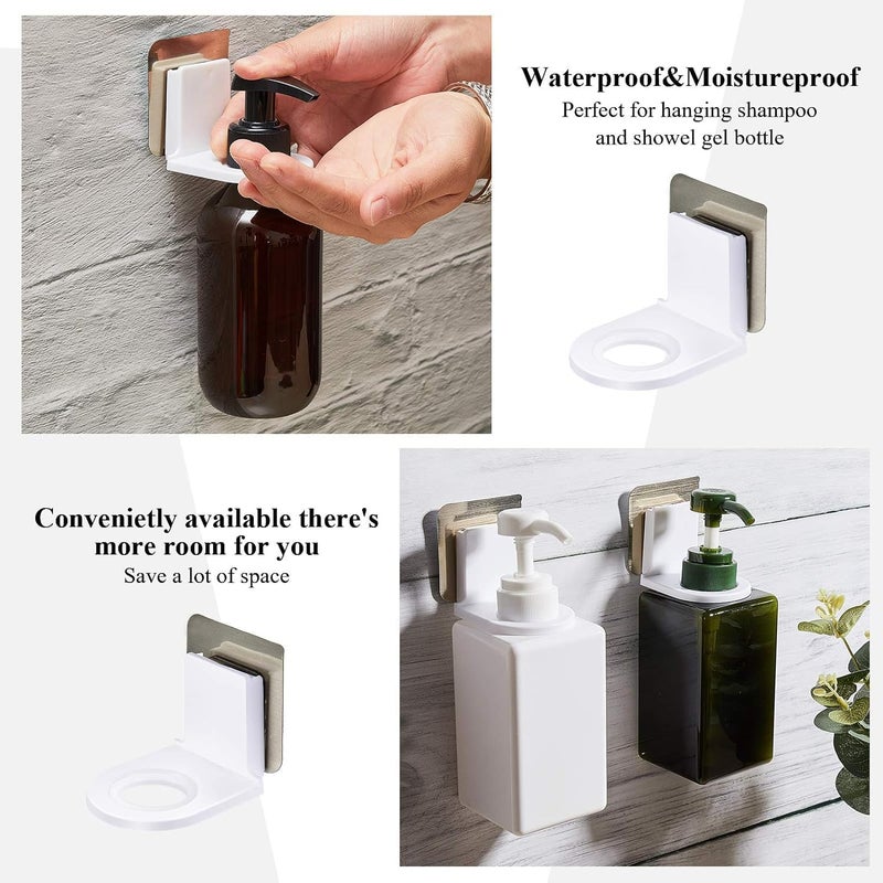 EARTHCONE EARTHCONE 2Pcs Hand Wash Sanitizer Bottle Rack Hook Self Adhesive Wall Mounted Shampoo Holder Hook Shower Gel Bottle Rack Hanger Liquid Soap Shower Holder for Kitchen Bathroom with Sticker - Image 4