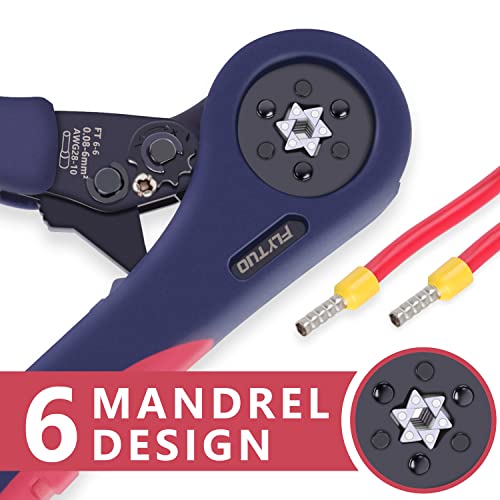 Flytuo Upgraded Hexagonal Ferrule Crimping Tool, New HSC8 6-6A Self-adjusting Ratchet Wire Crimper Plier for Wire Terminals Cables End-sleeves AWG28-10 - Image 3