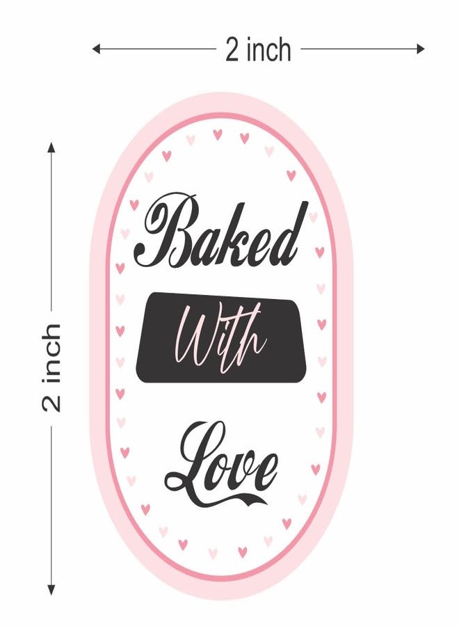 Askprints 240pcs Baked with Love Stickers, Pink Handmade Stickers,Cake Box Stickers,Homemade with Love Stickers, Baking Packaging Cupcake Cookies Stickers - Image 5
