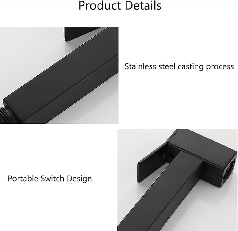 مرشة بيديه سوداء لمقعد المرحاض مع تركيبة حائطية للمياه الباردة للنظافة النسائية - Image 5