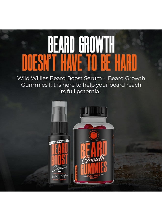 Wild Willies Beard Growth Dual Threat: Beard Growth Gummies and Serum Kit for Men - Biotin, Caffeine & Essential Growth Oil for Fuller, Thicker Facial Hair - Beard Vitamins & Enhance Beard Growth - Image 2