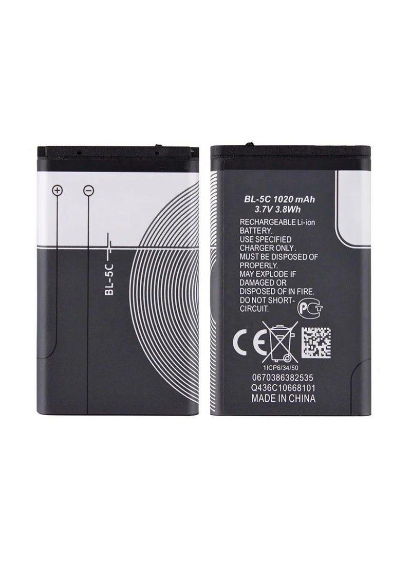 JAJEEK High-Quality Replacement Battery Compatible With Nokia BL-5C – 1020mAh Rechargeable Li-ion Cell In Multicolour – Long-Lasting Power Solution With Safe Charging Circuit – Ideal Backup Or Replacement Battery For Nokia Classic Models – Easy Installation Design - Image 1