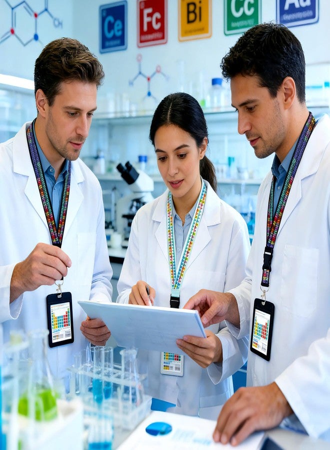 تكسين مجموعة TXIN من 6 قطع من حبال تعليق المعلمين، وأحزمة تعليق لشارة العلوم الخاصة بالجدول الدوري - Image 4