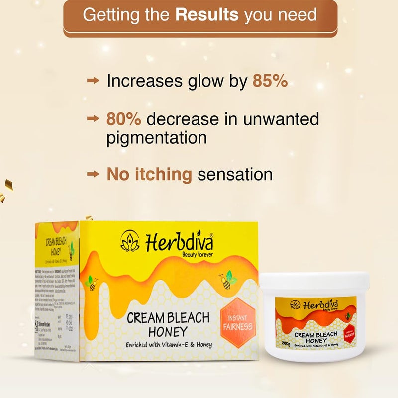 Herbdiva كريم هيربديفا لتفتيح البشرة بالعسل 250 جرام مدعم بفيتامين E للعسل للحصول على إشراقة فورية وتحسين لون البشرة الرائع مع قوة رحيق الطبيعة - Image 3