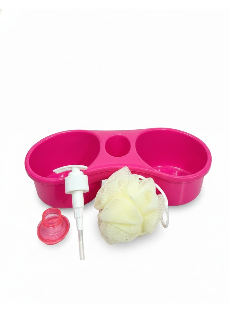 Roomlyne Sink Caddy Organizer Set | Dishwashing Sponge and Soap Dispenser Holder with Hygienic Design