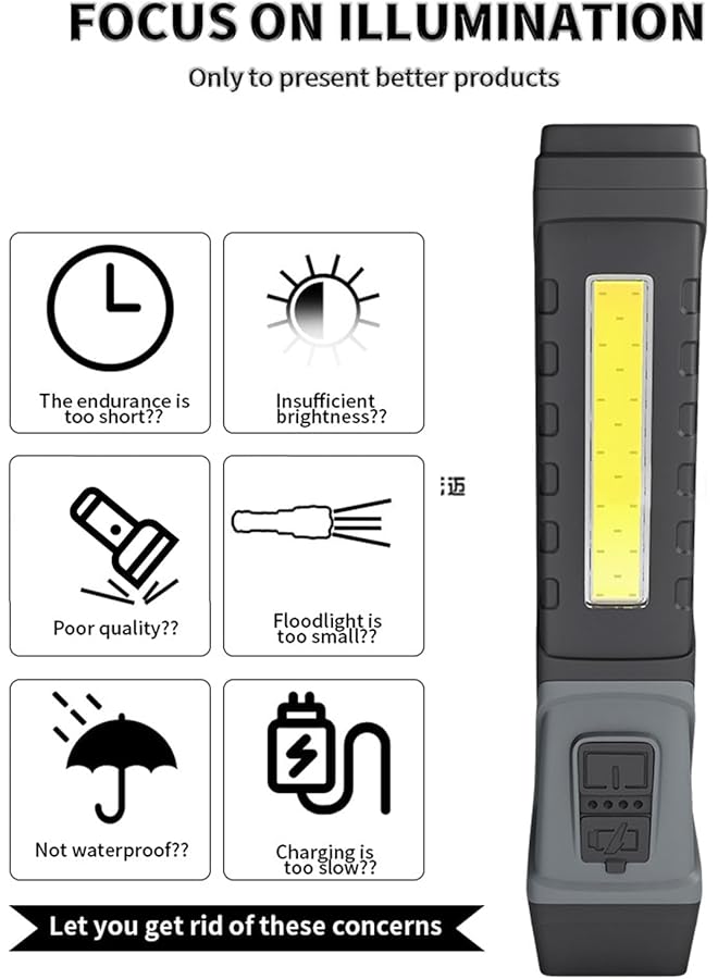 أكس سبرينج مصباح يدوي LED قابل لإعادة الشحن ومحمول ومقاوم للماء مع أوضاع شحن من النوع C وUSB مصباح يدوي قابل للطي بقوة 1000 لومن مع 5 أوضاع إضاءة مصباح يدوي قوي للاستخدام المنزلي والخارجي - Image 2