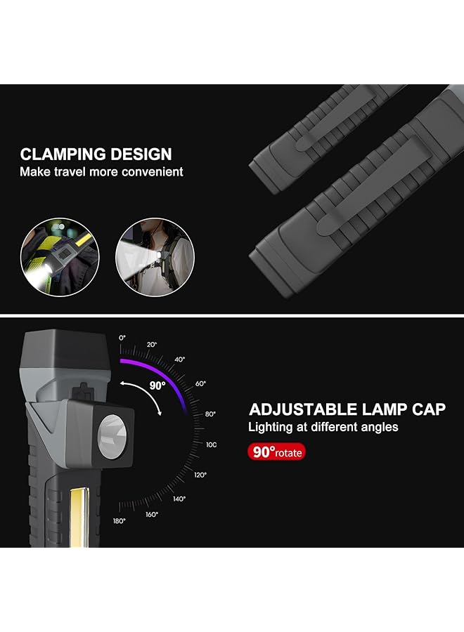أكس سبرينج مصباح يدوي LED قابل لإعادة الشحن ومحمول ومقاوم للماء مع أوضاع شحن من النوع C وUSB مصباح يدوي قابل للطي بقوة 1000 لومن مع 5 أوضاع إضاءة مصباح يدوي قوي للاستخدام المنزلي والخارجي - Image 5
